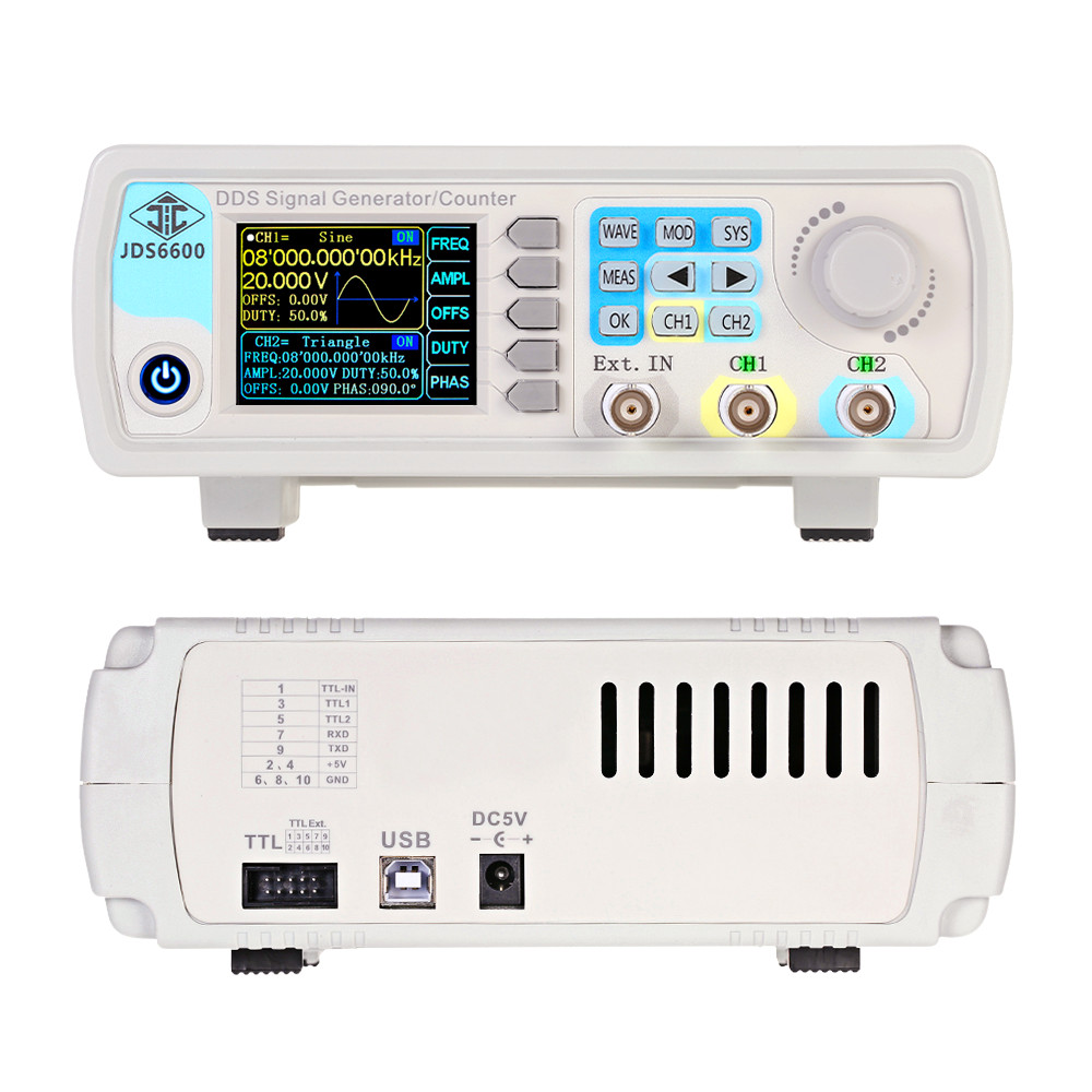 Dual Channel Arbitrary Waveform Function Generator 60Mhz - Gerador de Sinal DDS YAO JDS6600